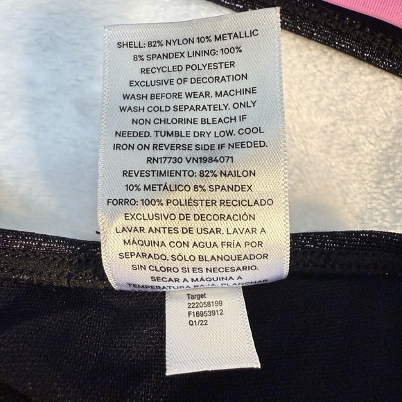 Art Class Black and Pink Shimmer Bikini for Little Girls Size S(6/6X) - Picture 6 of 8